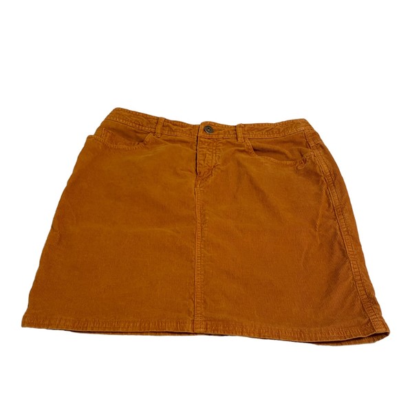 Gramicci Womens Corduroy Casual Skirt Front Back Pockets Brown Size 4 - Picture 1 of 9